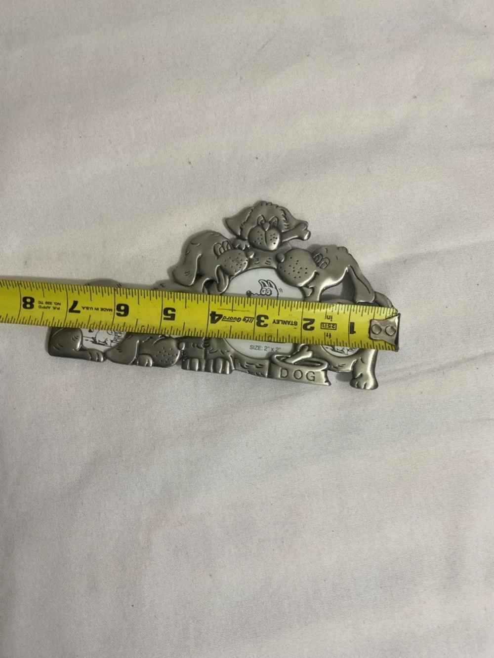 Vintage Dog Family Metal Picture Frame collage Pewter Tone Multi openings